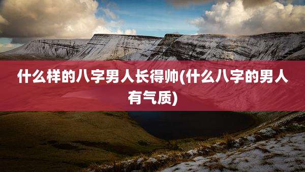什么样的八字男人长得帅(什么八字的男人有气质)