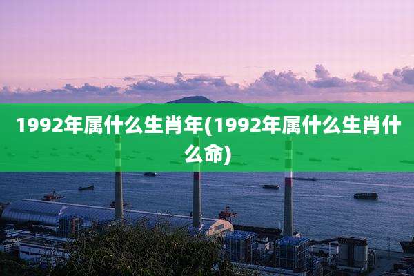 1992年属什么生肖年(1992年属什么生肖什么命)