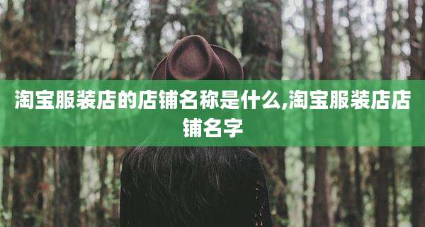 淘宝服装店的店铺名称是什么,淘宝服装店店铺名字