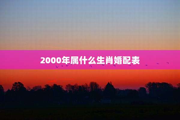2000年属什么生肖婚配表