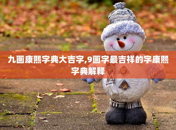 九画康熙字典大吉字,9画字最吉祥的字康熙字典解释