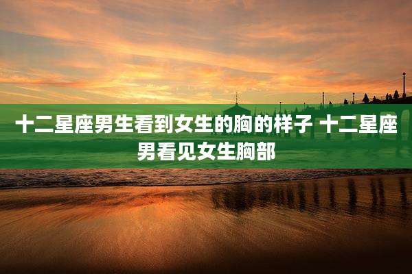 十二星座男生看到女生的胸的样子 十二星座男看见女生胸部