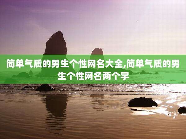 简单气质的男生个性网名大全,简单气质的男生个性网名两个字
