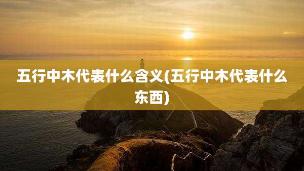 五行中木代表什么含义(五行中木代表什么东西)