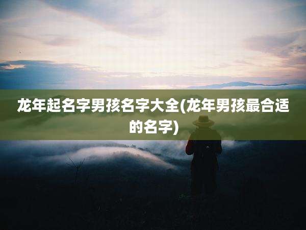龙年起名字男孩名字大全(龙年男孩最合适的名字)