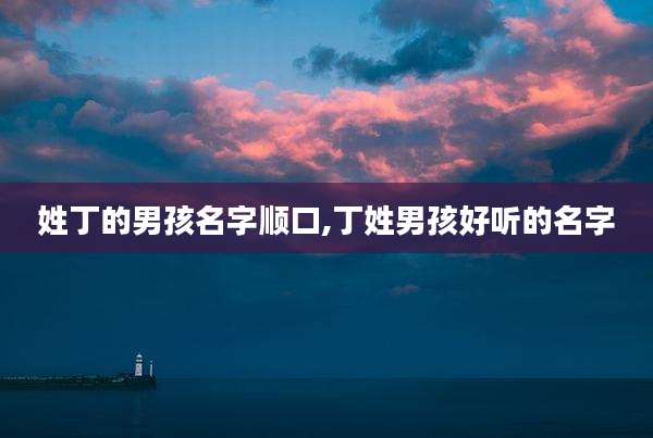 姓丁的男孩名字顺口,丁姓男孩好听的名字