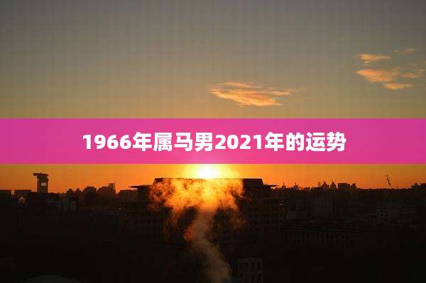 1966年属马男2021年的运势