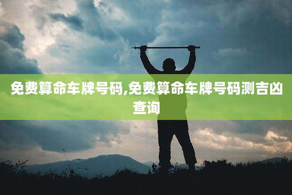 免费算命车牌号码,免费算命车牌号码测吉凶查询
