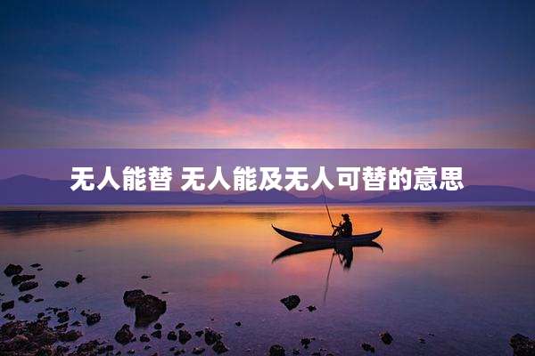 无人能替 无人能及无人可替的意思