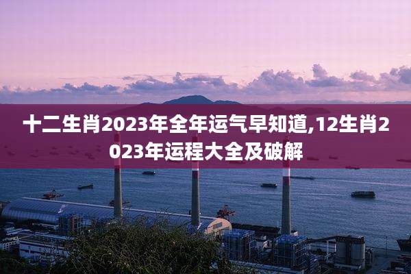 十二生肖2023年全年运气早知道,12生肖2023年运程大全及破解