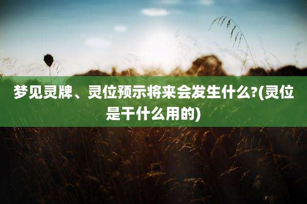 梦见灵牌、灵位预示将来会发生什么?(灵位是干什么用的)