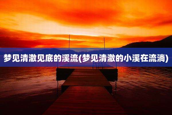 梦见清澈见底的溪流(梦见清澈的小溪在流淌)
