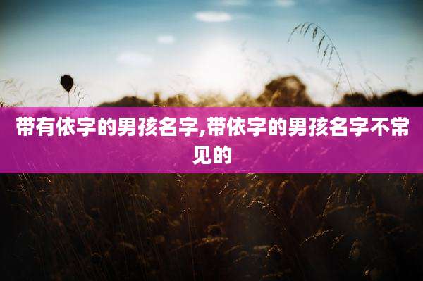 带有依字的男孩名字,带依字的男孩名字不常见的