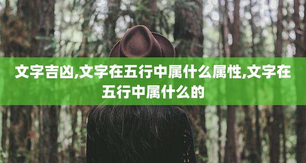 文字吉凶,文字在五行中属什么属性,文字在五行中属什么的