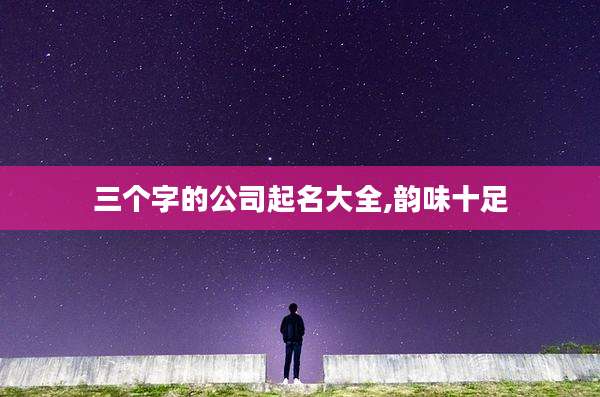 三个字的公司起名大全,韵味十足