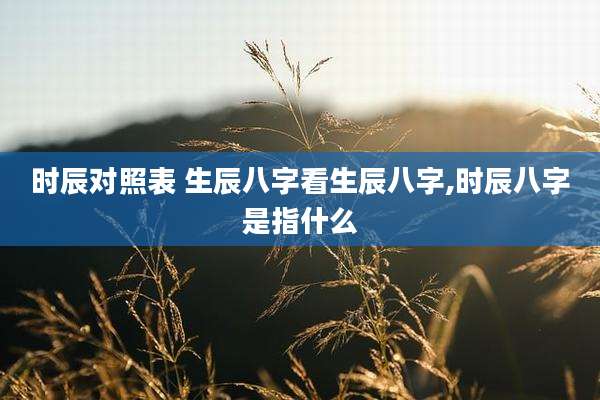 时辰对照表 生辰八字看生辰八字,时辰八字是指什么