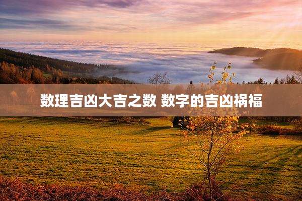 数理吉凶大吉之数 数字的吉凶祸福