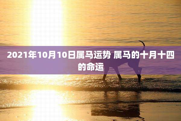 2021年10月10日属马运势 属马的十月十四的命运