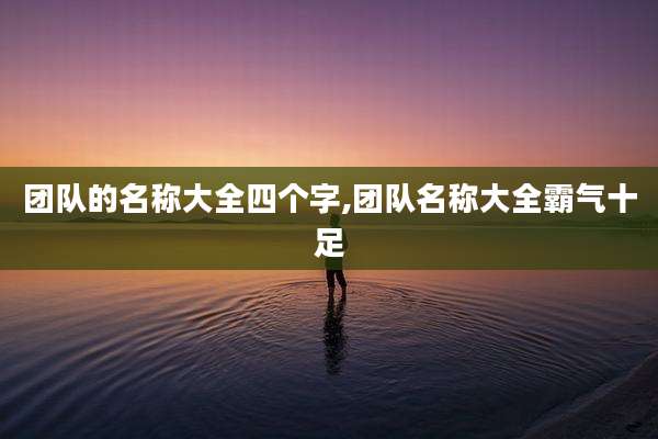 团队的名称大全四个字,团队名称大全霸气十足