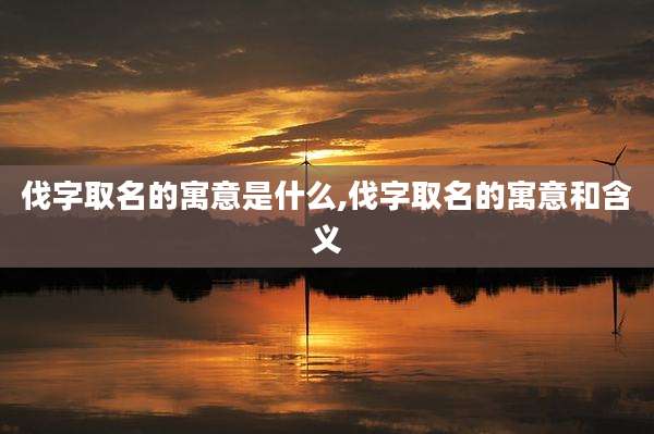伐字取名的寓意是什么,伐字取名的寓意和含义