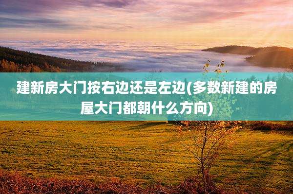 建新房大门按右边还是左边(多数新建的房屋大门都朝什么方向)
