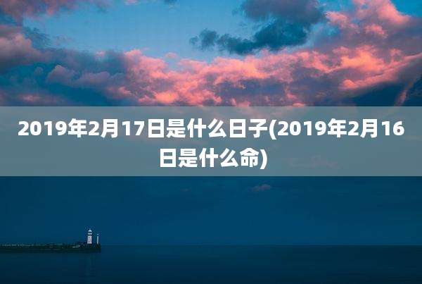 2019年2月17日是什么日子(2019年2月16日是什么命)