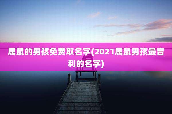属鼠的男孩免费取名字(2021属鼠男孩最吉利的名字)