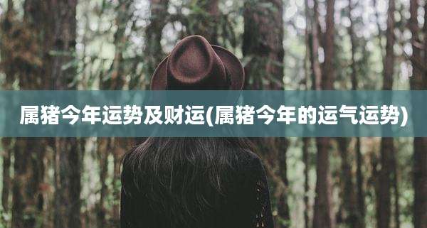 属猪今年运势及财运(属猪今年的运气运势)