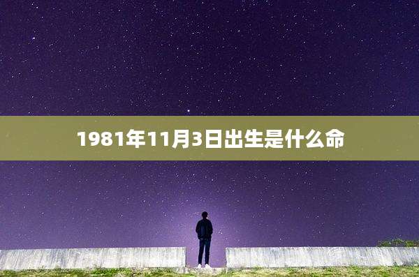 1981年11月3日出生是什么命