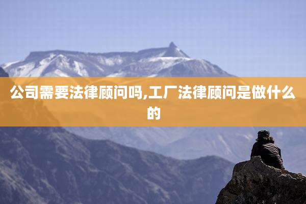 公司需要法律顾问吗,工厂法律顾问是做什么的