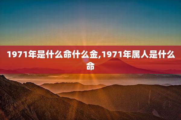 1971年是什么命什么金,1971年属人是什么命