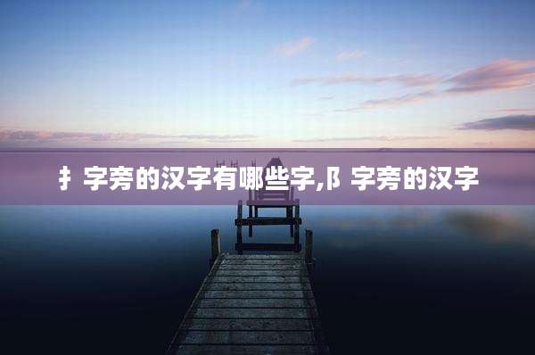 扌字旁的汉字有哪些字,阝字旁的汉字