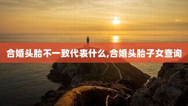 合婚头胎不一致代表什么,合婚头胎子女查询