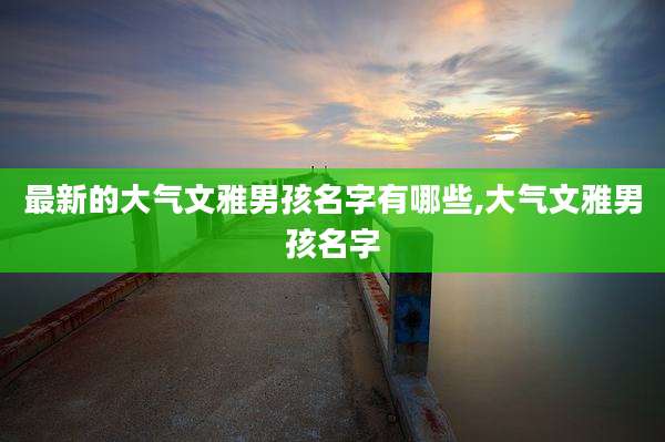 最新的大气文雅男孩名字有哪些,大气文雅男孩名字