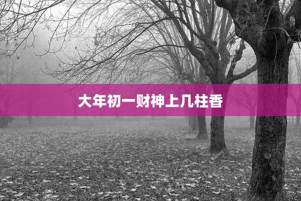大年初一财神上几柱香