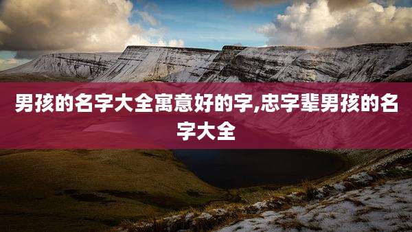 男孩的名字大全寓意好的字,忠字辈男孩的名字大全