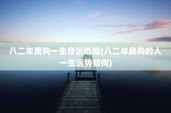 八二年属狗一生命运婚姻(八二年属狗的人一生运势如何)