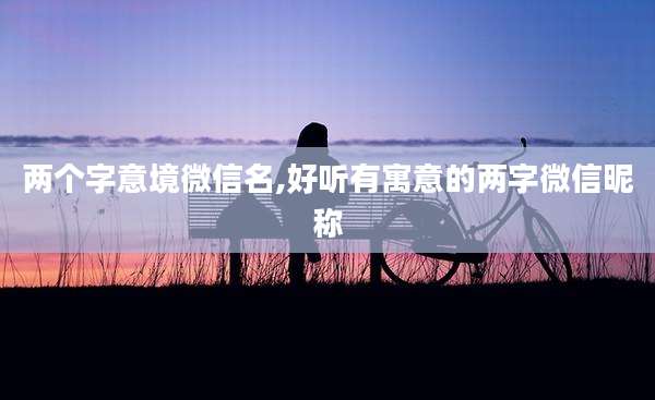两个字意境微信名,好听有寓意的两字微信昵称