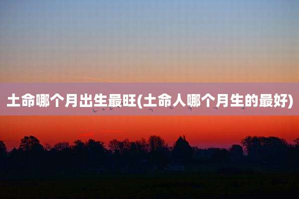 土命哪个月出生最旺(土命人哪个月生的最好)