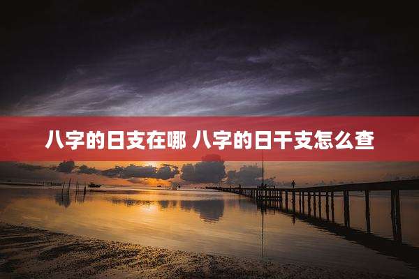八字的日支在哪 八字的日干支怎么查