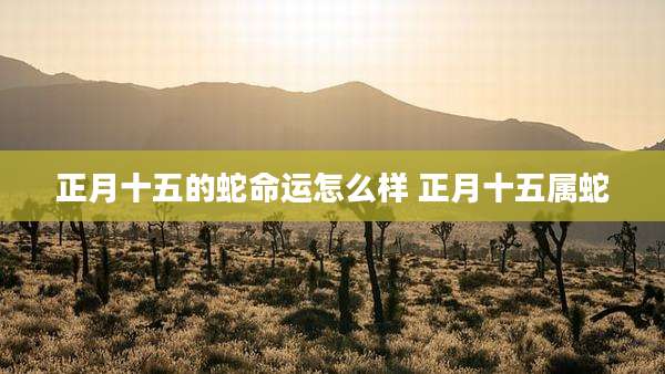 正月十五的蛇命运怎么样 正月十五属蛇