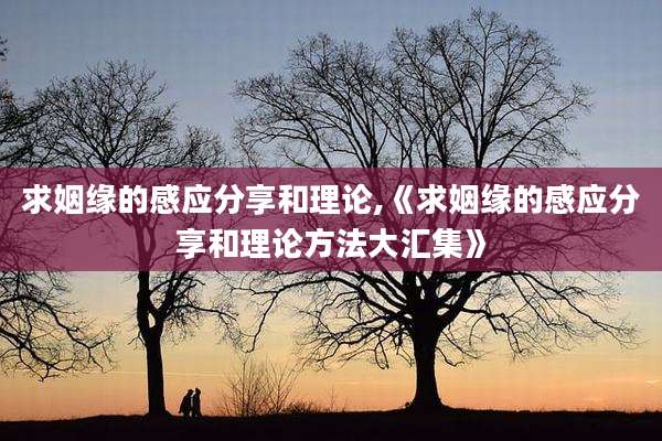 求姻缘的感应分享和理论,《求姻缘的感应分享和理论方法大汇集》