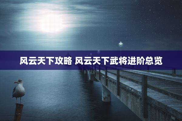 风云天下攻略 风云天下武将进阶总览