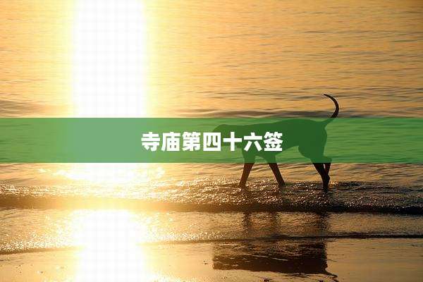 寺庙第四十六签