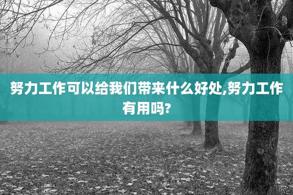 努力工作可以给我们带来什么好处,努力工作有用吗?