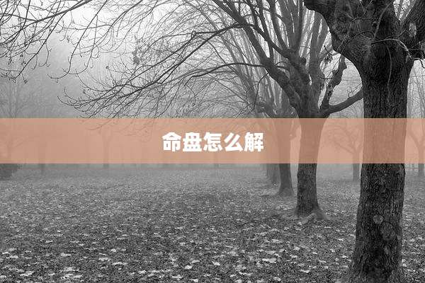 命盘怎么解