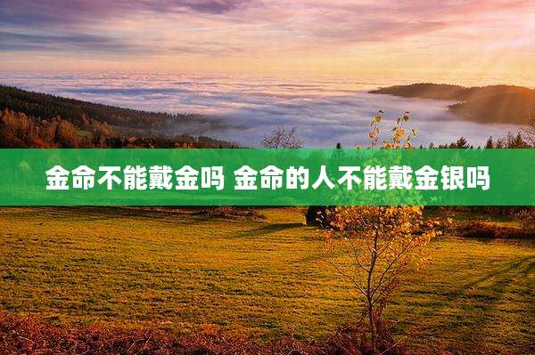 金命不能戴金吗 金命的人不能戴金银吗