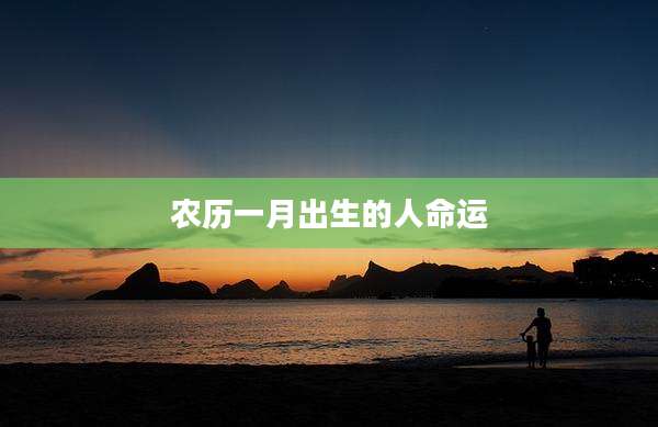 农历一月出生的人命运