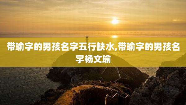 带瑜字的男孩名字五行缺水,带瑜字的男孩名字杨文瑜