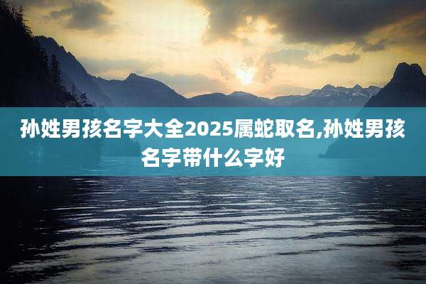 孙姓男孩名字大全2025属蛇取名,孙姓男孩名字带什么字好